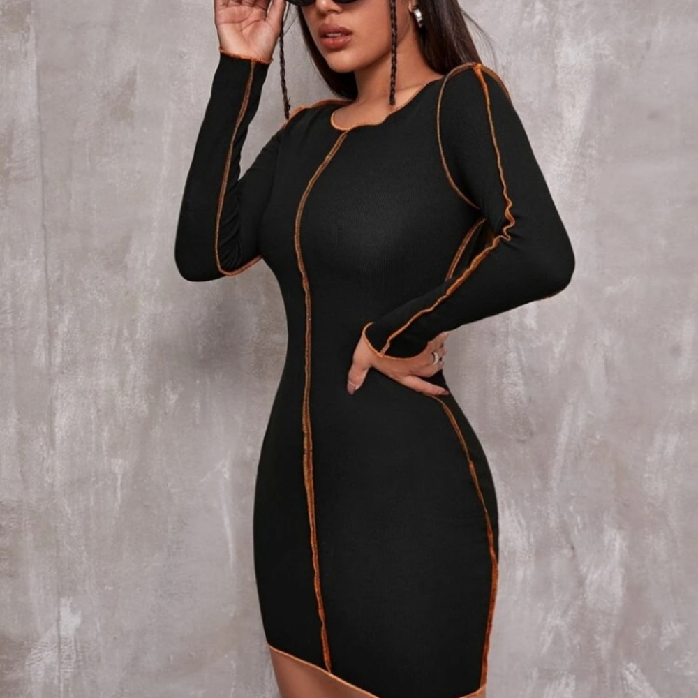Contrast Stitch Dress